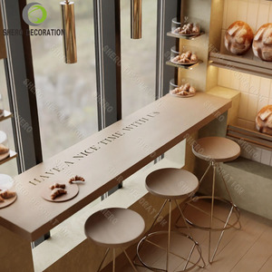Comptoir de présentation pour boulangerie, design personnalisé, vitrine de luxe avec porte en verre, meuble de boulangerie durable - Product Image 6