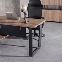 Meubles de bureau ouverts WESOME Bureau simple Poste de travail individuel Bureau de bureau contemporain en bois