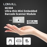 LONVILL Lector de código de elevador ultrafino altamente integrado Arduino UART TTL Escáner de código de barras integrado con cable fijo