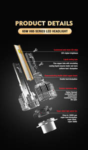 Phare automatique haute puissance 65W LED <span class=keywords><strong>12000</strong></span> <span class=keywords><strong>Lumens</strong></span> 12V phare LED de voiture nouvel état - Product Image 2