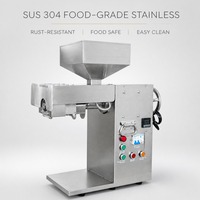 Nouvelle Presse à Huile Automatique Mini MJ en Acier Inoxydable, Machine de Pressage à Froid et à Chaud, Capacité 20kg/h, Double Tension, Rendement Élevé en Huile, pour Noix de Coco