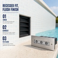 316 Stainless Steel Pool Lamp Recessed Linear Light In-ground Light RGB Color-Changing IP68 DC24V 3W 6W 9W
