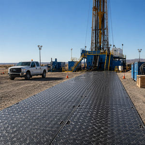 Tapis de protection du sol en HDPE à surface antidérapante, tapis portables pour boue avec poignées pour excavatrices, camions et équipements lourds - Product Image 2