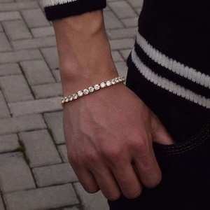 Gelang Kuba Baja Anti Karat Custom Miami Mewah 3/4/5MM Bertabur Zirkon Buatan Tangan untuk Wanita, Gelang Tenis untuk Pernikahan - Product Image 3