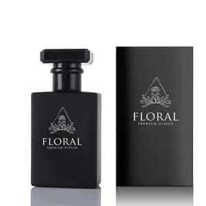 Luxo 20ml 30ml 50ml 100ml Preto Claro Quadrado Flat Glass Colônia Perfume Spray Garrafas para homens e mulheres com tampas