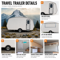 2025 MAICHE Remorque de camping pliable légère, étanche, moderne, à toit relevable, spacieuse, confortable, robuste, 2 personnes, 1000 kg, pour l'extérieur