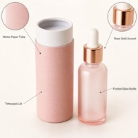 Contenants cosmétiques écologiques personnalisés, tube en papier kraft biodégradable pour l'emballage de flacons d'huile et de parfum