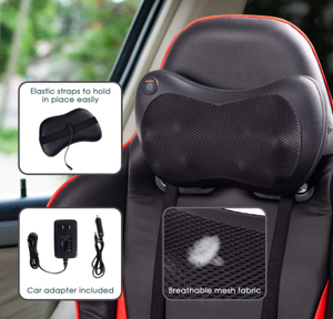 Masseur Shiatsu pour le dos et le cou avec chaleur, coussin de massage pétrissant pour soulager les douleurs musculaires, 8 rouleaux pour un massage plus profond - Product Image 6