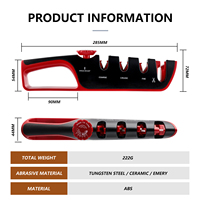 Aiguiseur de couteaux Grandsharp Outils d'affûtage de couteaux de cuisine de haute qualité Couteaux à main en acier inoxydable ABS Aiguiseur de ciseaux