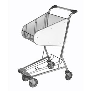 Carrito de equipaje portátil de 2 niveles con asa extraíble, estante de malla y protector transparente, construcción metálica robusta - Product Image 6