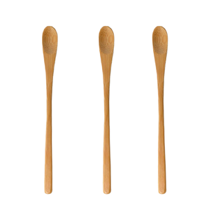 LEXDO Cuillère de style américain en bambou écologique de 16 cm avec manche en bois pour mélanger le café, le thé et le lait en poudre - Product Image 1