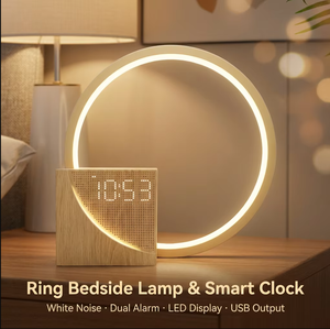 Modern yeni akıllı <span class=keywords><strong>LED</strong></span> masa lambası USB şarj çıkışı dokunmatik Dimmer doğal beyaz gürültü gece ışıkları zaman ekran yeni masa lambaları - Product Image 2