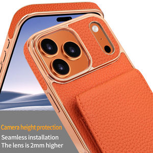 Étui de téléphone VIETAO en cuir PU électroplaqué avec porte-cartes, cordon réglable et sangle bandoulière, placage or rose - Product Image 4