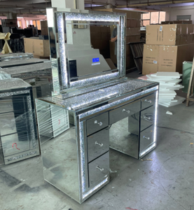 Vanity With Bluetooth Music Player Luxury <strong>LED</strong> Diamond Decorations <strong>Mirror</strong> Make up <strong>Dressing</strong> Vanity <strong>Table</strong> With <strong>Mirror</strong> for Bedroom - Product Image 5