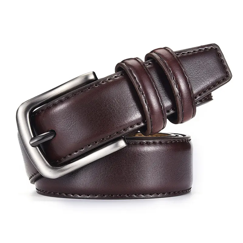 2024 Latest New style Men's Business Leather Belt Cowhide Casual Pin Buckle Belt Custom Logo Belt Wholesale