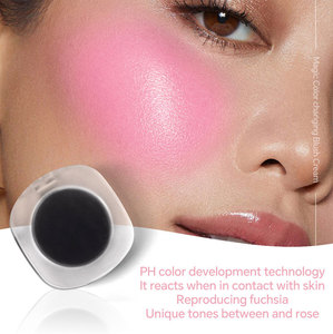 Paleta transparente personalizada Rosa rubor/bálsamo maquillaje Etiqueta Privada negro gelatina tinte crema rubor para cara PH color cambiante rubor - Product Image 3