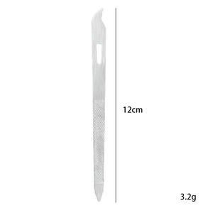 Lima de uñas de acero inoxidable para manicura, pulido y lijado de uñas, de doble cara con patrón de malla, GZ RTS, pedido a granel mixto - Product Image 3