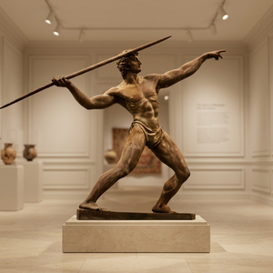 Estatua de Atleta Griega en Bronce, Escultura Clásica Hecha a Mano - Product Image 3