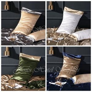 Ensemble de taies d'oreiller en soie de mûrier naturelle de luxe, couture écologique, personnalisable, couleurs mélangées, rafraîchissant, plié - Product Image 3