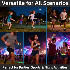 Fluorescent Color Rubber Bracelets Silicone Wristbands for <b>Night</b> Runs Parties and Corporate Events - Product Image 4