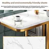 Table d'appoint moderne à un seul niveau avec pieds en métal pour salon, salle à manger, cuisine, maison, villa - Table console de luxe