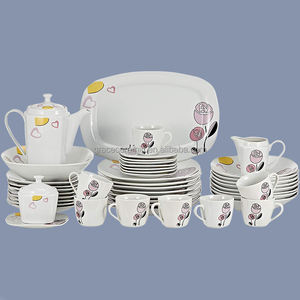 Set di <span class=keywords><strong>Piatti</strong></span> da Cucina all'Ingrosso, <span class=keywords><strong>Servizio</strong></span> di Stoviglie in Ceramica Fine <span class=keywords><strong>Porcellana</strong></span> di Lusso, Set da 47 Pezzi <span class=keywords><strong>Quadrati</strong></span> - Product Image 6