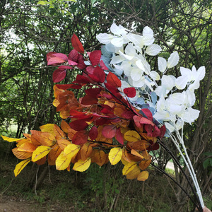 Feuilles artificielles Yiyi Flowers 1m Hibiscus Hêtre Décorations de mariage colorées - Product Image 2