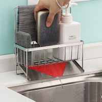 304 distributeur de pompe à savon en acier inoxydable aspiration pour évier de cuisine accessoires caddy organisateur porte-brosse éponge détachable