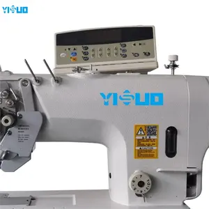 YS-8720D-UT Máquina de costura plana agulha dupla Dividir segmento automático corte canto agulha dupla máquina de costura industrial