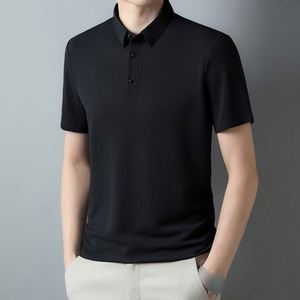 Nouveau <span class=keywords><strong>Polo</strong></span> d'été en Soie Glacée pour Homme, T-shirt Décontracté à Manches Courtes avec Col Jacquard et Infroissable - Product Image 6