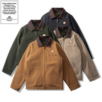 Veste bomber Cleanfit Vintage Slim Winter Detroit Santa Fe J97 Startrip en toile 100% coton, col rabattu, fermeture éclair épaisse