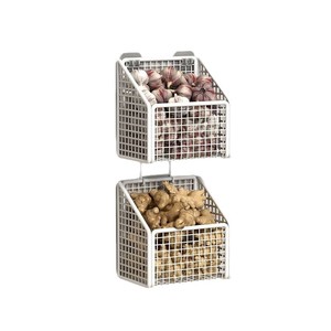 <span class=keywords><strong>Scatola</strong></span> di conservazione per verdure all'aglio con cipolla e zenzero in metallo, moderno e ecologico, <span class=keywords><strong>da</strong></span> cucina, cestino per appendere frutta senza trapano - Product Image 5