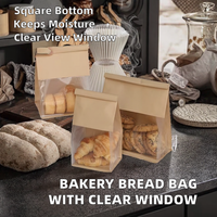 Sac à pain Anda fait maison pour noix et graines, à fond carré, avec bande de fermeture en métal et fenêtre transparente, résistant à l'humidité