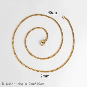 Snake Necklace 18k Jewelry High Quality Stainless Steel Cuban Link Chain 18k Gold Plated Rope Snake Figaro Chain For Man Women Necklace