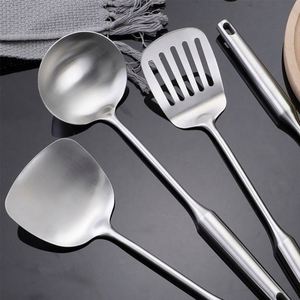 Kitchen Silver Color 304 Stainless Steel Cooking Utensils Tools Set Utensils Holder with Pasta Server Spatula Skimmer Spoon - Product Image 6