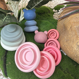 Mới Tùy Chỉnh Chất Lượng Cao Đồ Chơi BPA Thực Phẩm Miễn Phí Mềm <span class=keywords><strong>Silicone</strong></span> Xếp Chồng Động Vật Đồ Chơi Cho Trẻ Em Xây Dựng Khối Đồ Chơi - Product Image 6