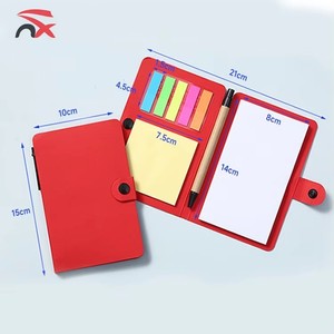 Ensemble de papeterie mignon et écologique avec logo personnalisé, bloc-notes adhésif avec couverture en kraft et bouton-pression, mini bloc-notes avec stylo - Product Image 2