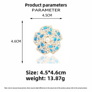 Nuevo Broche de Lujo para Mujer, Diseño Hueco de <span class=keywords><strong>Camelia</strong></span>, Chapado en Oro, Elegante y Sofisticado, con Circonita, para Vestidos de Novia - Product Image 6