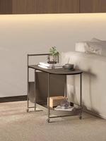 B189 #   Table basse pliable en acier inoxydable robuste - Design moderne, fonctionnalités réglables, meubles de salon portables, garantie 1 an