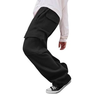 Pantalones Deportivos Cargo de Forro Polar Grueso para Hombre, Corte Holgado, Pierna Ancha, con Múltiples Bolsillos, Anti-Pilling, Material Grueso - Product Image 1