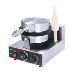 Machine à gaufres coniques électrique professionnelle 2,4 kW à 2 plaques en acier inoxydable pour boulangerie et pâtisserie - Product Image 4