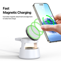 Station de charge sans fil pliable 5 en 1, haut-parleur Bluetooth, veilleuse, support de charge rapide portable pour la maison et le bureau