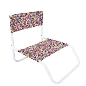 เก้าอี้ชายหาดพับได้โบฮีเมียนน้ำหนักเบามีโลโก้โครงเหล็กที่นั่งต่ำกลางแจ้ง - Product Image 2