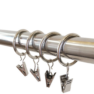 Anneaux de rideau en métal, clips ronds de 43 mm, installation facile pour rideaux suspendus, design minimaliste, matériau en fer - Product Image 2