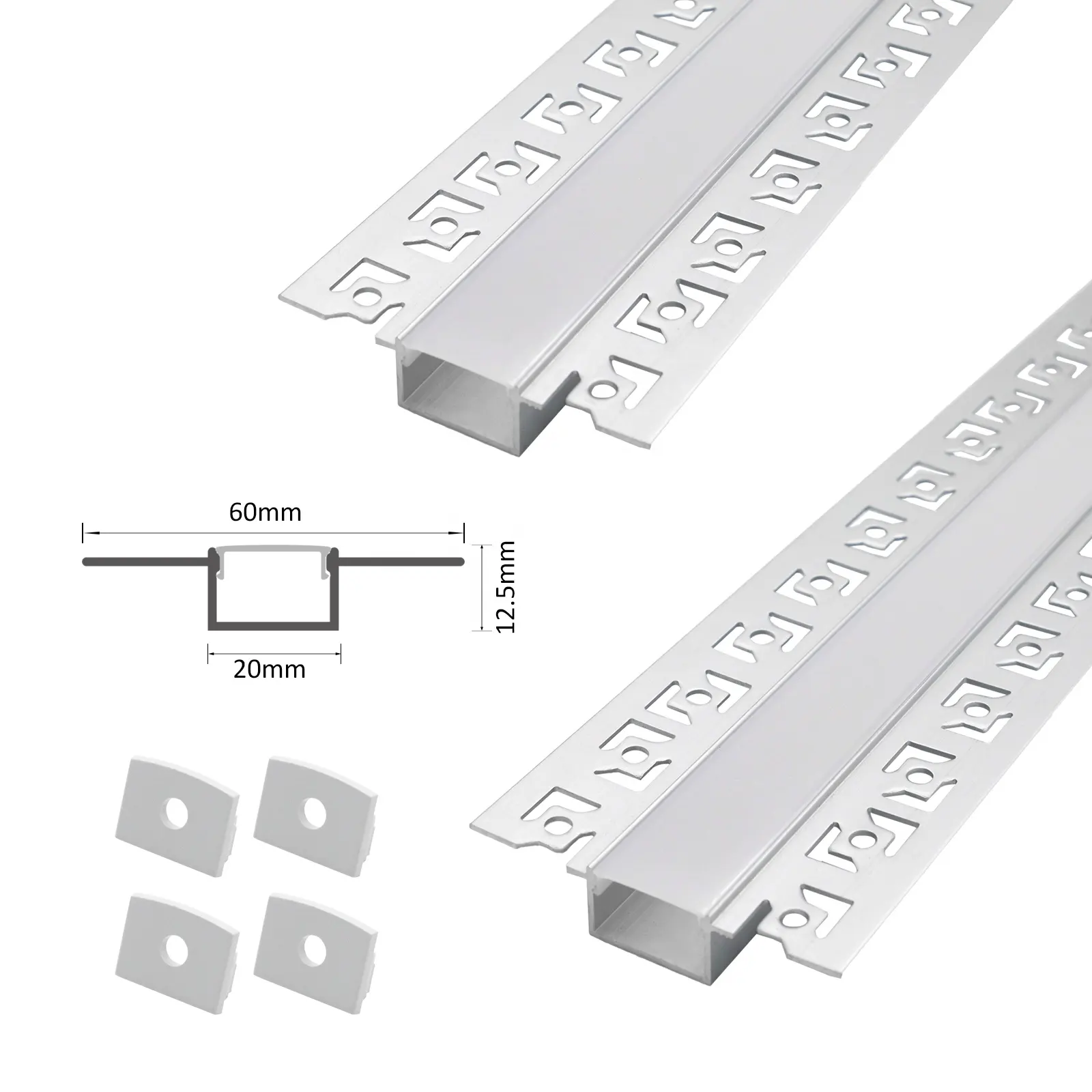 Fábrica 105 O Drywall Conduziu O Perfil De Alumínio Do Perfil De Alumínio Conduzido Recessed Do Teto Do Emplastro 60*13mm