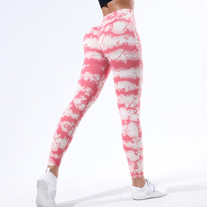 Leggings <span class=keywords><strong>de</strong></span> Cintura Alta con Estampado <span class=keywords><strong>de</strong></span> Acuarela para Mujer, Diseño Personalizado con Logotipo, Venta Caliente 2026, Leggings Casuales para Entrenamiento al por Mayor - Product Image 4