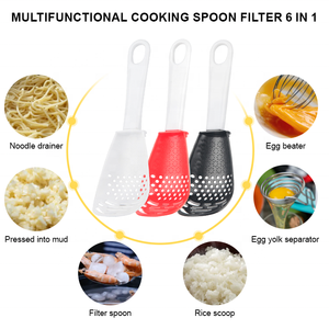 Tiện Ích Nhà Bếp thiết kế đa năng 6 trong 1 đa chức năng nấu ăn căng colander muỗng đa chức năng Skimmer rãnh cống muỗng - Product Image 4
