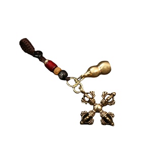 Thủ Công Brass Lotus Pestle Keychain Mặt Dây Chuyền Truyền Thống Tây Tạng Đồng Phụ Kiện Kim Cương Cho Trẻ Em Của Túi Xe Ô Tô Món Quà May Mắn - Product Image 6