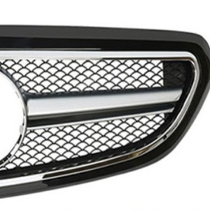Mercedes-Benz E-Class 212 Front Grille Single Bar ABS Plastic Black Silver Chrome Mesh Design - Product Image 3