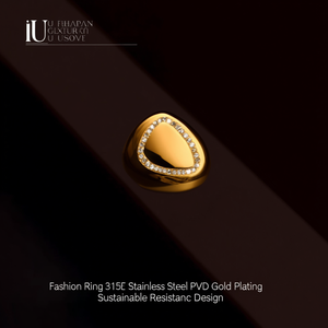 Anillo de Moda en Acero Inoxidable 316L con Baño de Oro PVD, Diseño Sostenible y Resistente - Product Image 3